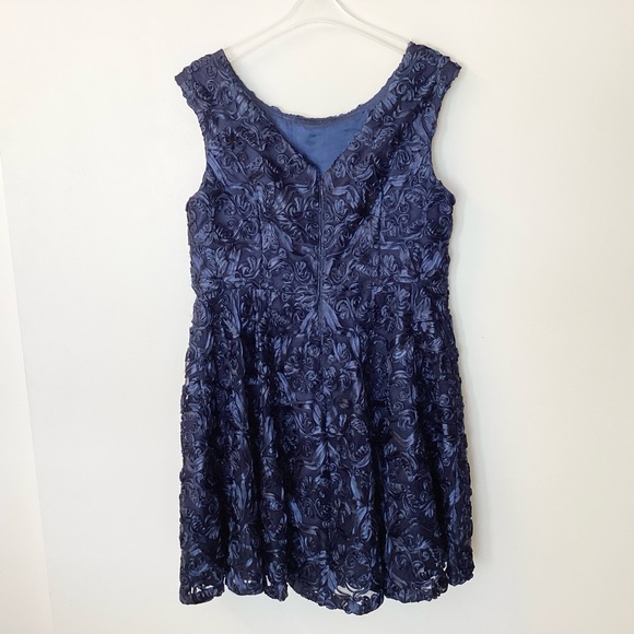 Alex Evenings Embellished Fit and Flare Soutache on Tulle Dress - Blue - 14W - Picture 6 of 10